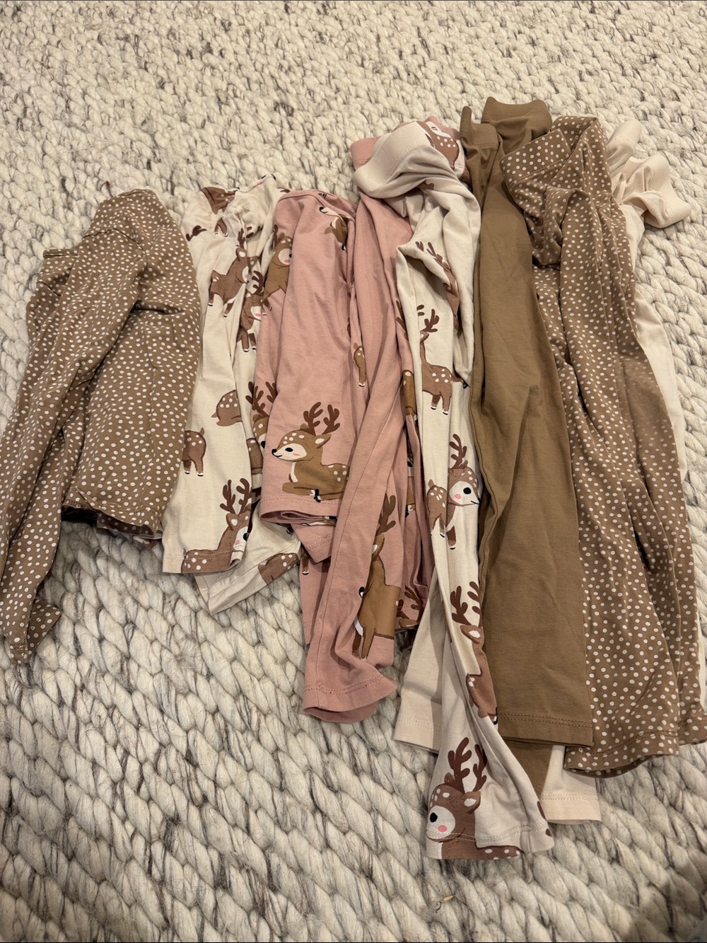 H&M Pink, Brown & Cream Reindeer Kids Matching Sets